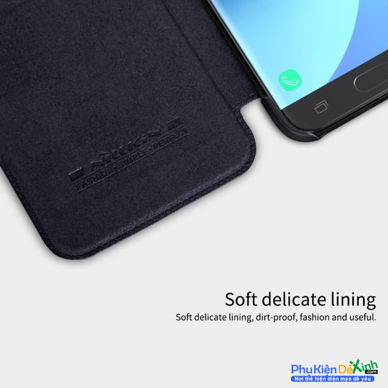Bao Da Samsung Galaxy J7 Pro Hiệu Nillkin Qin Chính Hãng được làm bằng da và nhựa cao cấp polycarbonate khá mỏng nhưng có độ bền cao, cực kỳ sang trọng khi gắn cho chiếc dế iu của bạn.